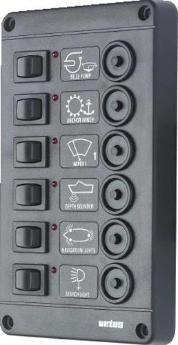 VETUS Switch panel type P6, 24V