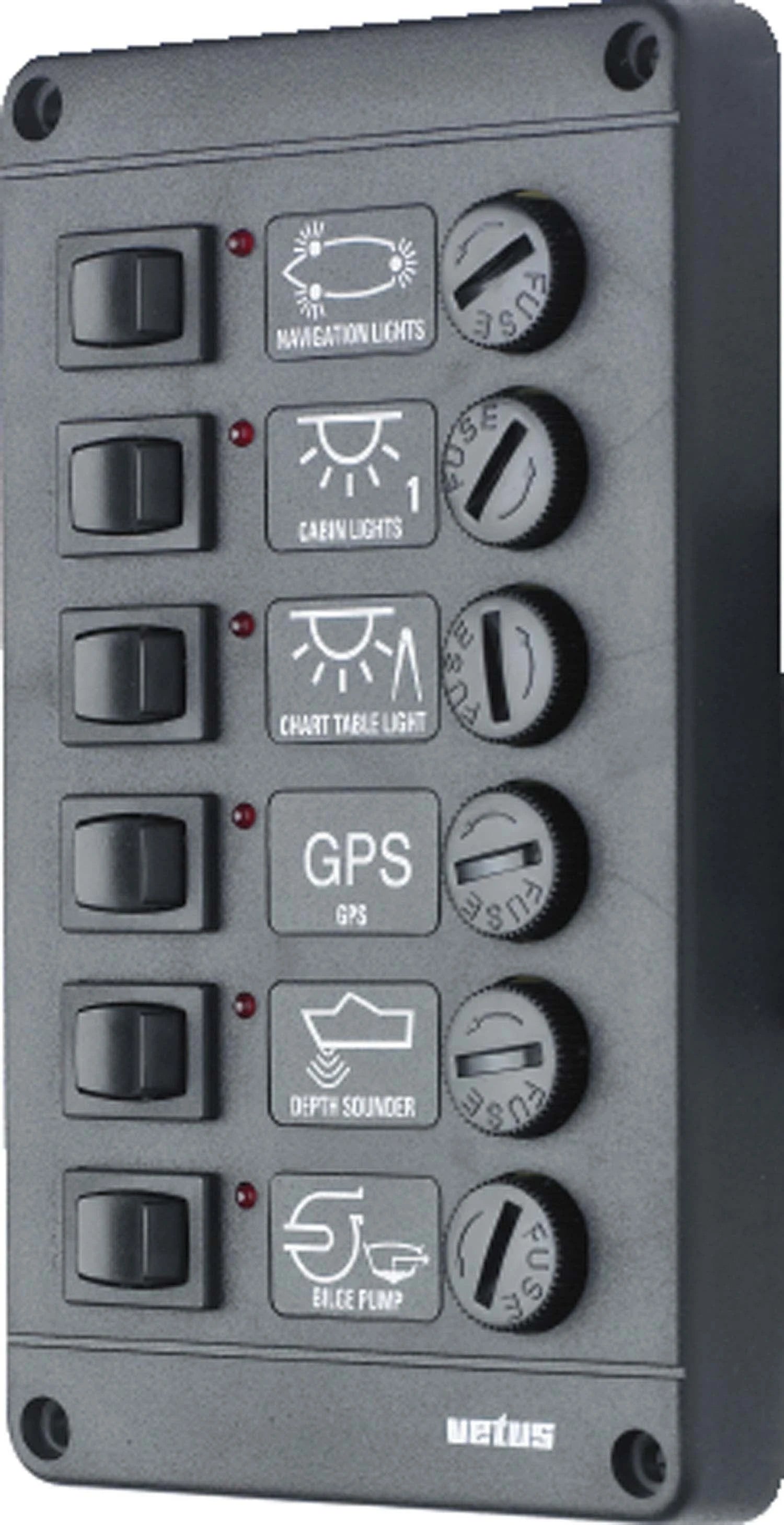 VETUS Switch panel type P6, 12V