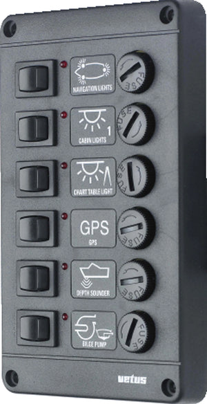 VETUS Switch panel type P6, 12V