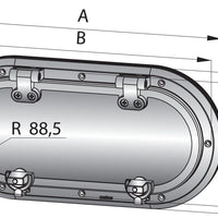 VETUS porthole, S/S (AISI 316), Area I, cut-outsize 322mm, including mosquito screen (PMS23A1)