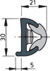 VETUS Vinyl rubbing strake, dark grey, POLY 30 x 26 mm (POLY3026)