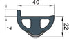 VETUS Vinyl rubbing strake, dark grey, POLY4S 40 x 31 mm (POLY4S)