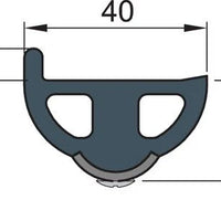 VETUS Vinyl rubbing strake, dark grey, POLY4S 40 x 31 mm (POLY4S)