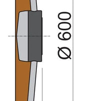 VETUS steering wheel with teak rim, 600 mm (PRO60T)