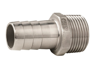 VETUS Hose connector, stainless steel, male thread, G3/8'', hose Ø 12 mm