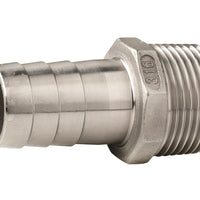 VETUS Hose connector, stainless steel, male thread, G1'', hose Ø 30 mm