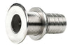 VETUS Thru-hull, stainless steel, flush flange, polished finish, G3/8'', with hose connection Ø 15 mm