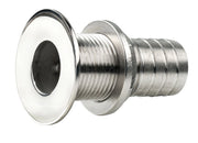 VETUS Thru-hull, stainless steel, flush flange, polished finish, G3/4'', with hose connection Ø 22 mm