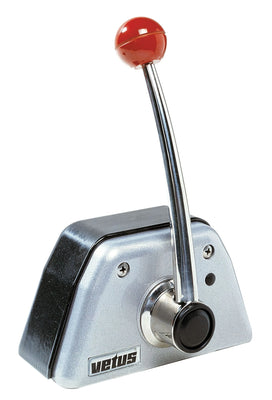 VETUS Single lever remote control, top mounting, with stainless steel (AISI 316) handle and black/grey alu