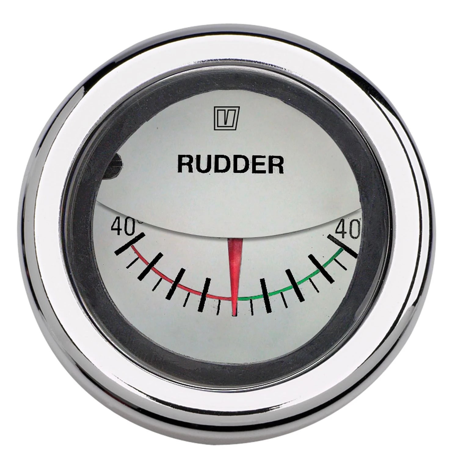 VETUS rudder position indicator, white, 12/24V, cut-out size 52mm