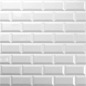 Reco Bevelled White Tile Wall Panel 2440(W) x 1220mm(H) PVC