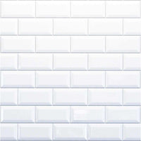Reco Bevelled White Tile Wall Panel PVC 1220(W) x 2440mm(H) Grey Grout