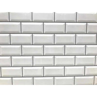 Reco Bevelled White Tile Wall Panel PVC 2440(W) x 1220mm(H) Dark Grout