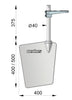 VETUS stainless steel rudder, length 400 mm, including rudder arm (RUDS4040)