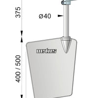 VETUS stainless steel rudder, length 500 mm, including rudder arm (RUDS5040)