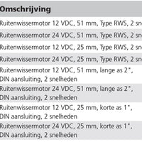 VETUS wiper motor, 24 V, 50 mm, spindle with parallel end, 2 speed (RW02A)