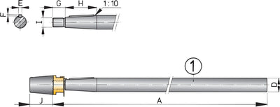 VETUS Stainless steel shaft 25 mm, length 2000 mm
