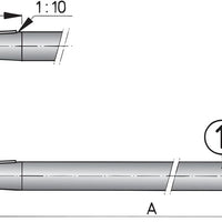 VETUS Stainless steel shaft 25 mm, length 2500 mm