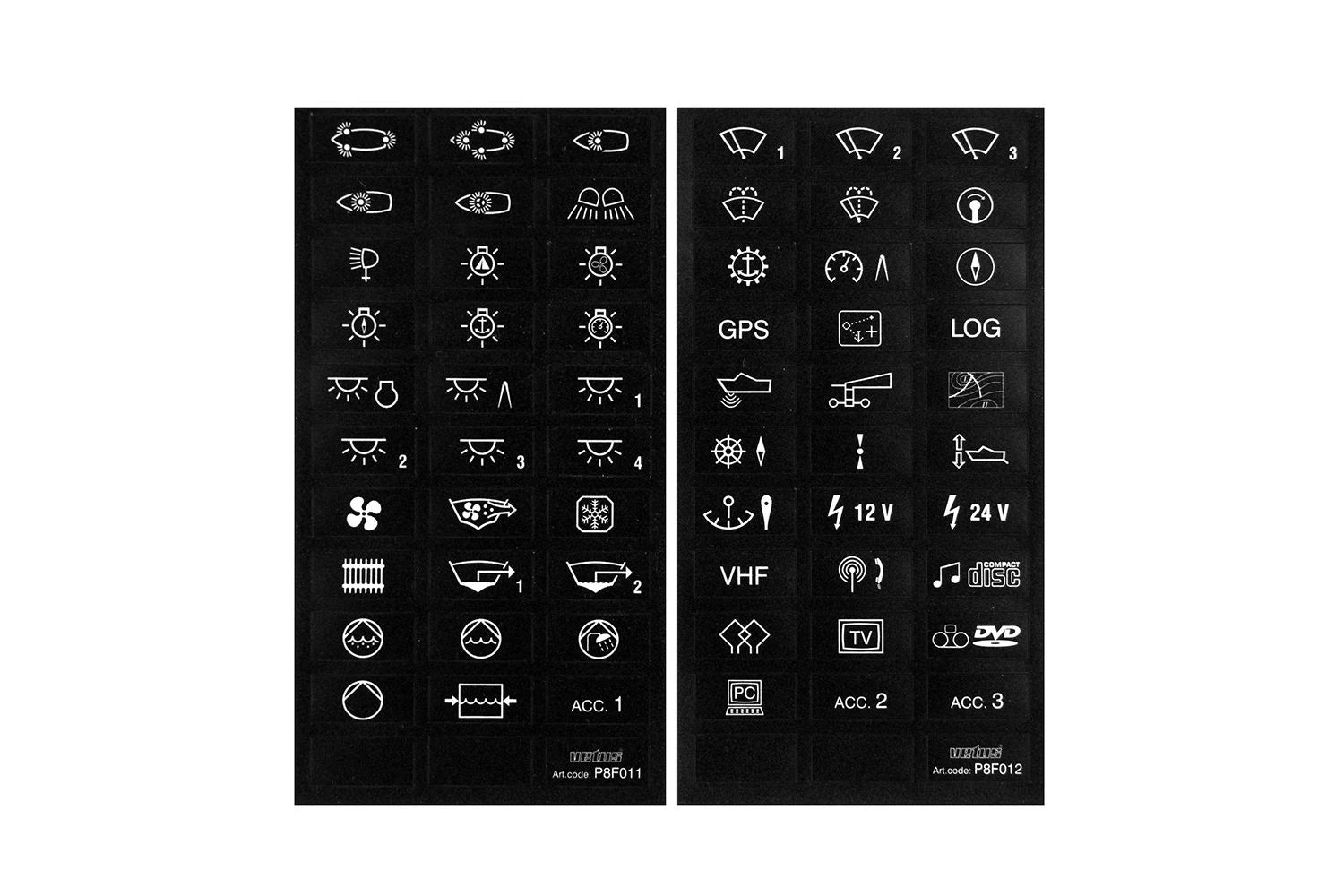 VETUS Set labels for P8F