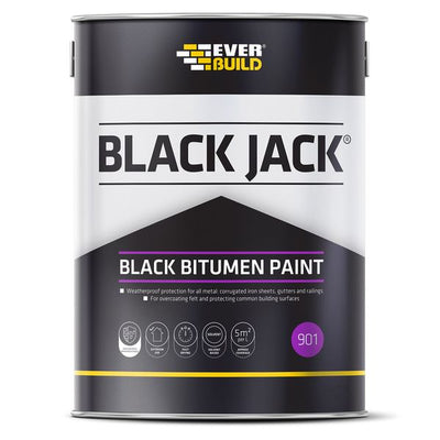Everbuild Black Jack 901 Black Bitumen Paint 2.5 Litre