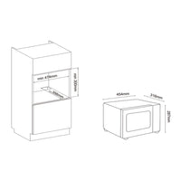 AG Flatbed Microwave 20 Litre in Black 700W 230V