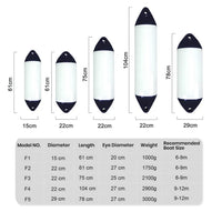 F5 Cylindrical Fender - White - 29cm x 78cm