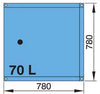 VETUS 70lt drinking water tank, including 16/38mm hose connections (TANKW70)