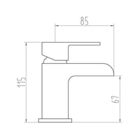 AG Victoria Mini Mono Basin Mixer Tap with Push Waste in Chrome