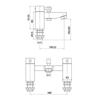 AG Forme Bath Shower Mixer with Shower Kit and Wall Bracket in Chrome