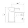 AG Forme Mini Mono Basin Mixer Tap with Push Waste in Chrome