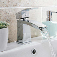 AG Descent Mono Basin Mixer Tap with Push Waste in Chrome