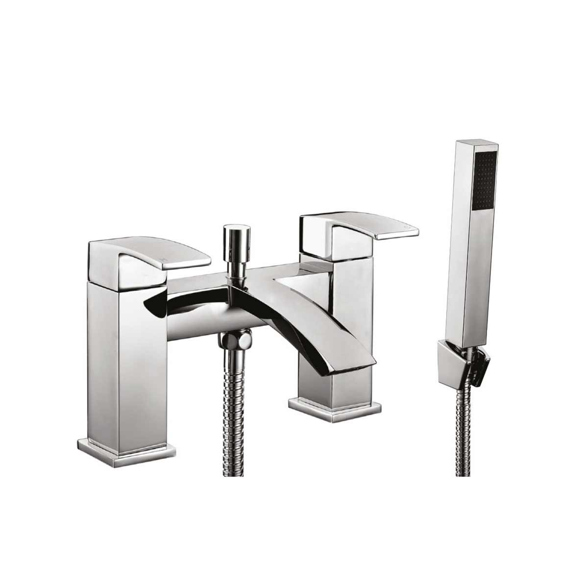AG Descent Bath Shower Mixer with Shower Kit & Wall Bracket in Chrome