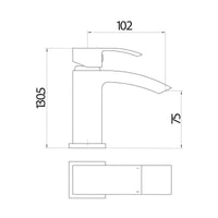 AG Descent Mini Mono Basin Mixer Tap with Push Waste in Chrome