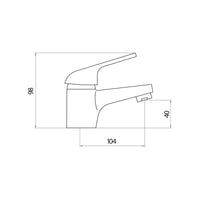 AG Tidy Mono Basin Mixer Tap with 35mm Push Waste in Chrome