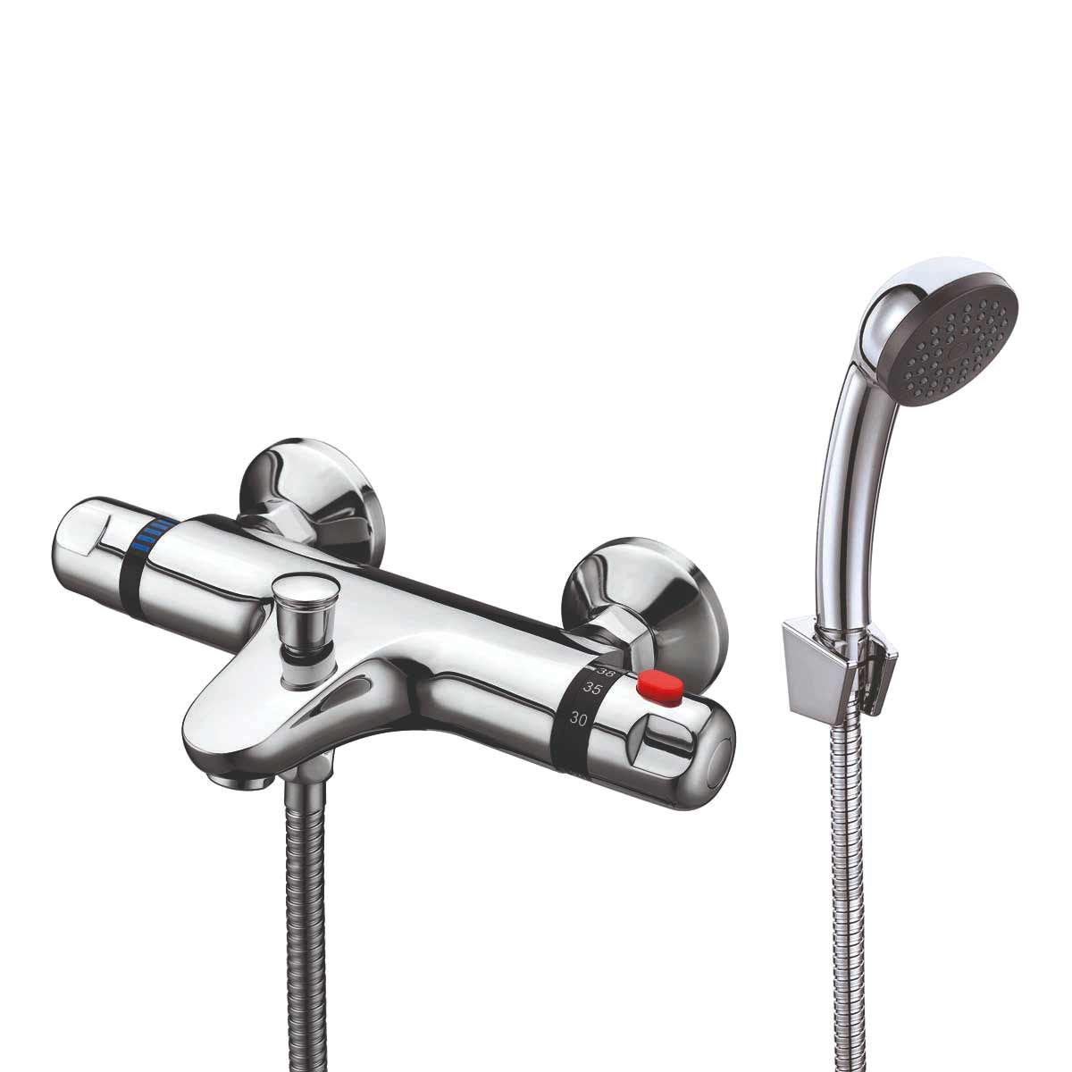 AG Thermostatic Bath Shower Mixer in Chrome with Fittings