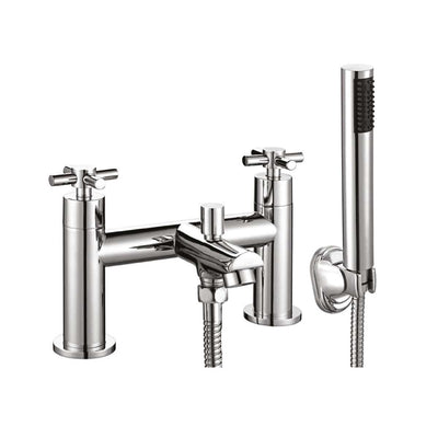 AG Kross Bath Shower Mixer with Shower Kit and Wall Bracket in Chrome