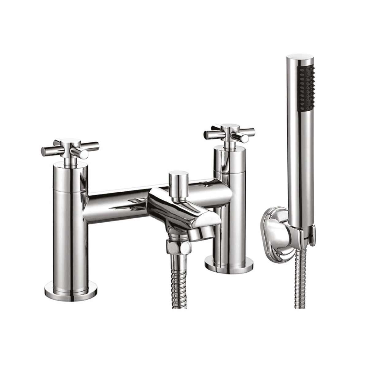 AG Kross Bath Shower Mixer with Shower Kit and Wall Bracket in Chrome