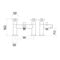 AG Kross Bath Shower Mixer with Shower Kit and Wall Bracket in Chrome