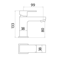 AG Lanza Mono Basin Mixer Tap with Push Waste in Chrome