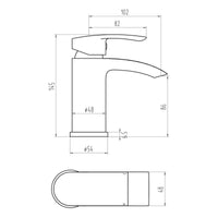 AG Belini Mono Basin Mixer Tap with Push Waste in Chrome