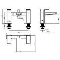 AG Muro Bath Shower Mixer with Handset in Chrome