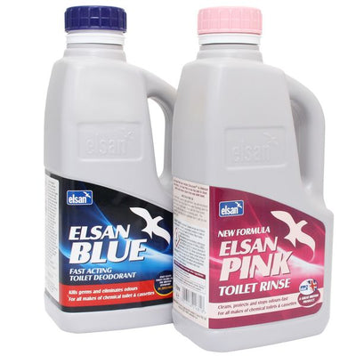 Elsan Toilet Fluid Twin Pack Blue & Pink (2 x 1 Litre)