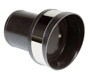 VETUS plastic transom exhaust connection with check valve, 90mm