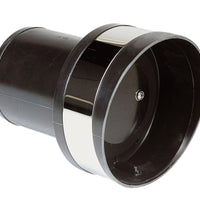 VETUS plastic transom exhaust connection with check valve, 152mm