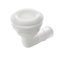 VETUS Thru-hull, 90 degree angled with high flange, Delrin, for hose Ø 25 mm (1")