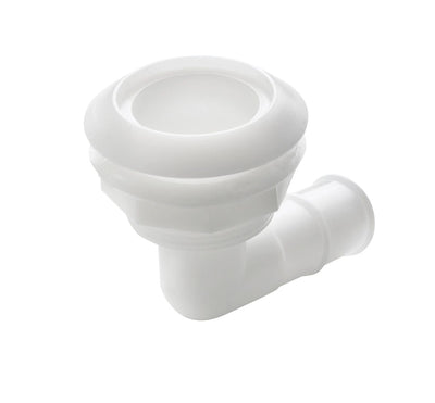 VETUS Thru-hull, 90 degree angled with high flange, Delrin, for hose Ø 28 mm (1 1/8