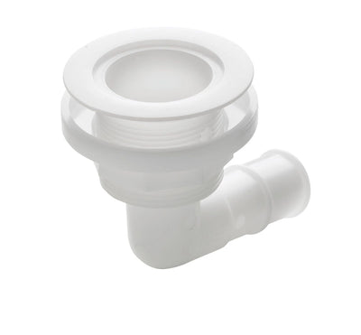 VETUS Thru-hull, 90 degree angled with low flange, Delrin, for hose Ø 28 mm (1 1/8