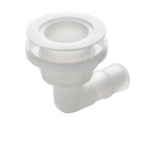 VETUS Thru-hull, 90 degree angled with low flange, Delrin, for hose Ø 28 mm (1 1/8")