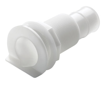 VETUS Thru-hull with L- flange, Delrin, for hose Ø 28 mm (1 1/8