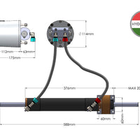 Hydrodrive MU100 TF Inboard Hydraulic system for sailing boats up to 16 m (52ft) featuring auto-lubricating IGUBAL® spherical bearing support